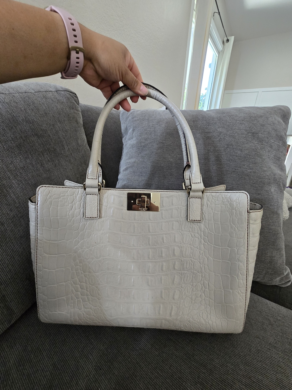 Kate Spade Kelsey Orchard Valley Croc/Gator Embossed Leather Satchel
